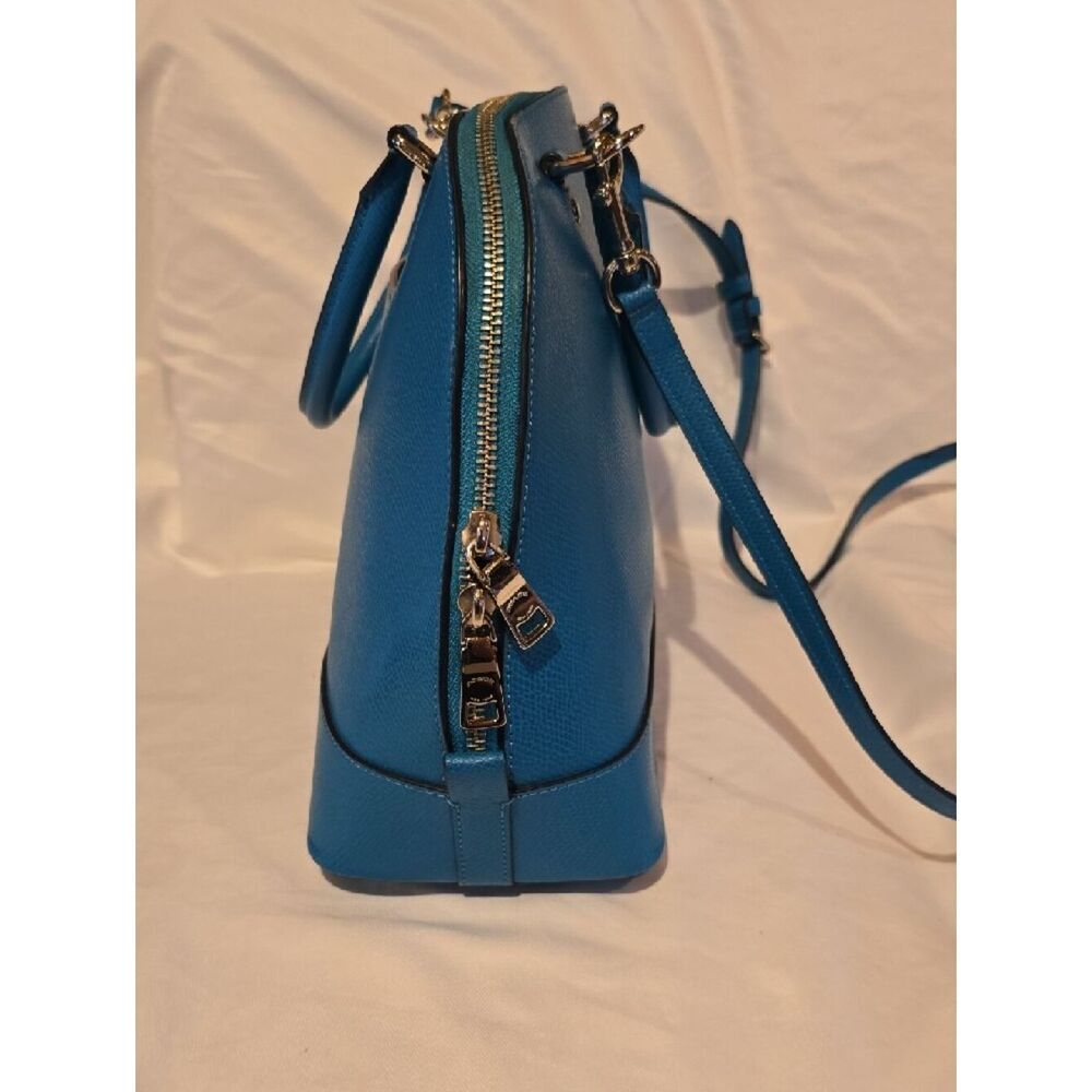 Coach Turquoise Dome Satchel - Structured Leather Handbag - Picture 10 of 16